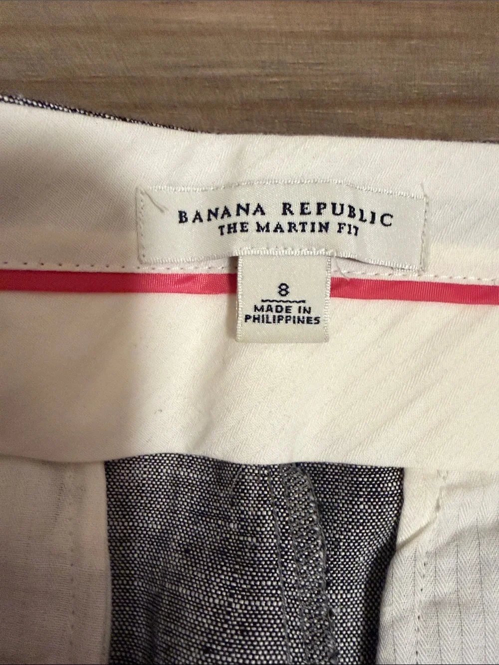 Banana Republic Pants Womens Sz. 8 The Martin Fit Pleated Trouser Gray Linen